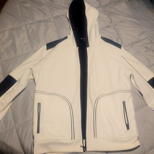 International Concepts L White/Black zip up tech hoodie